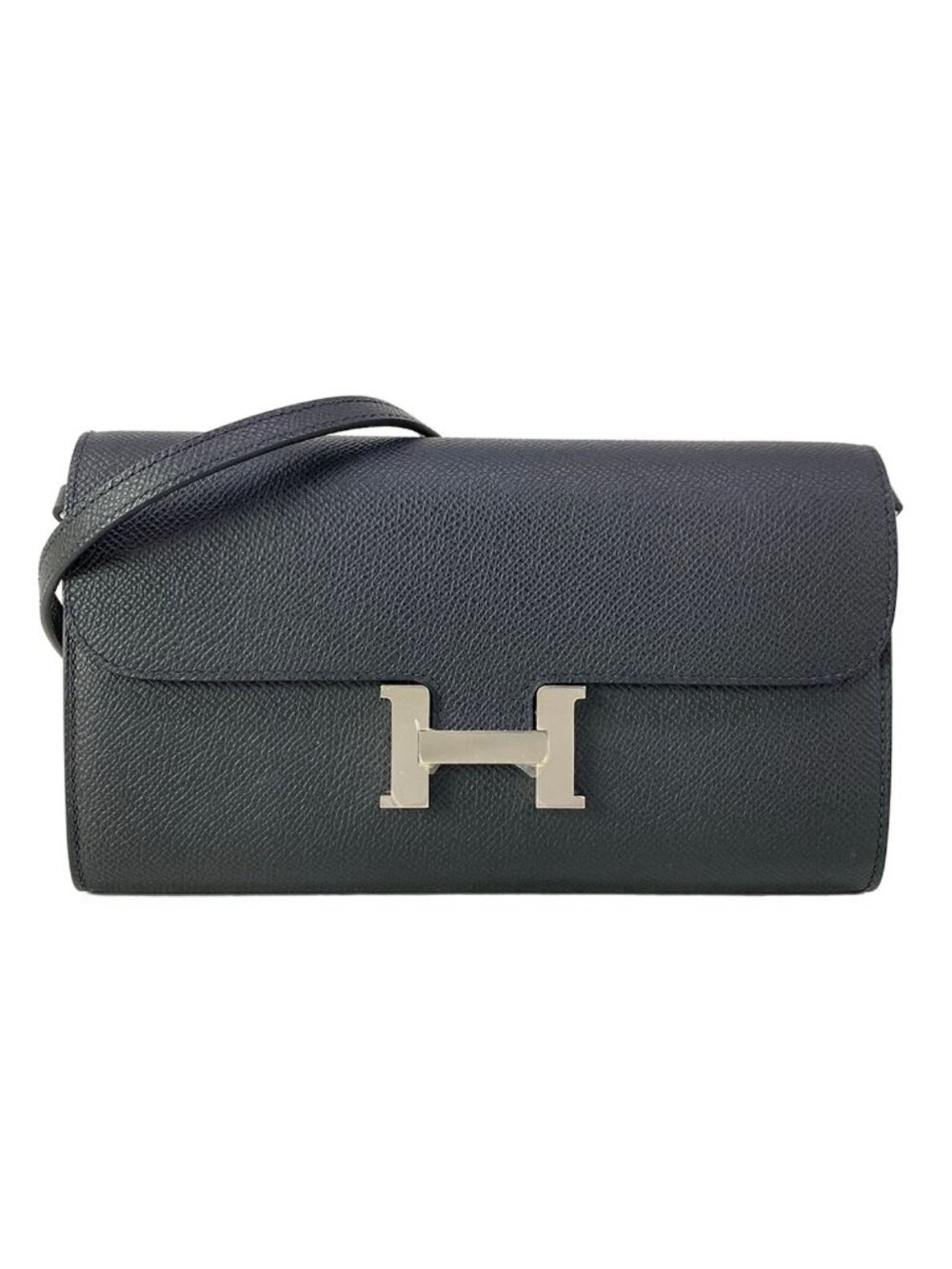 Hermes Wallet Constance to Go Black Silver